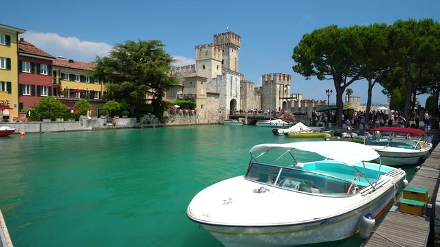 The picturesque town of Sirmione on Lake Garda. Province of Brescia, Lombardia, Italy.