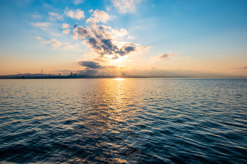 Seascape with sunrise view. Istanbul, Turkey.