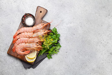 Fresh seafood. Langostino shrimps