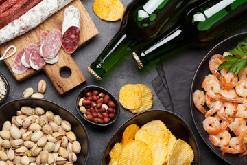 Draft beer and snacks