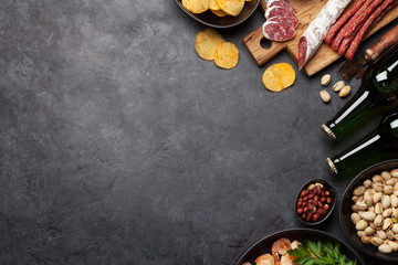 Draft beer and snacks