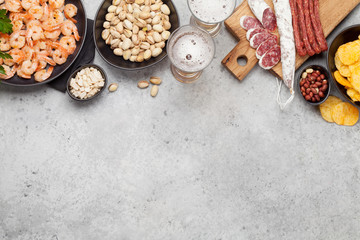 Draft beer and snacks