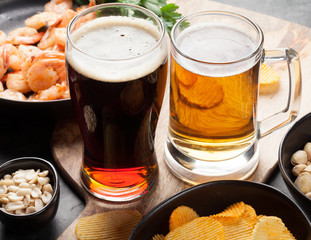 Draft beer and snacks
