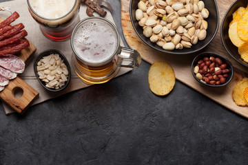 Draft beer and snacks