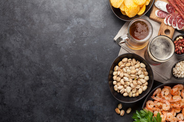 Draft beer and snacks