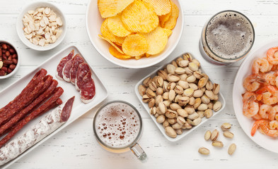 Draft beer and snacks