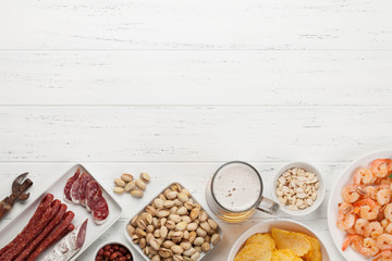 Draft beer and snacks