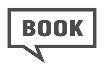 book sign. book square speech bubble. book