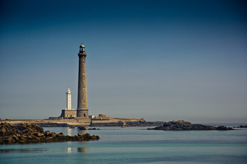 Fototapeta na wymiar Lighthouse in Brittany on the Ille Vierge