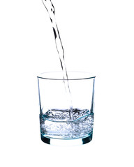 water splashing from glass isolated on white background