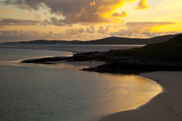 Bancos de arena de Luskentyre en fiordo de Taransay. Luskentyre Banks in Sound of Taransay. South...