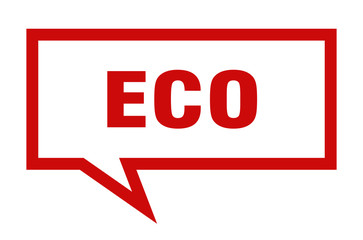 eco sign. eco square speech bubble. eco