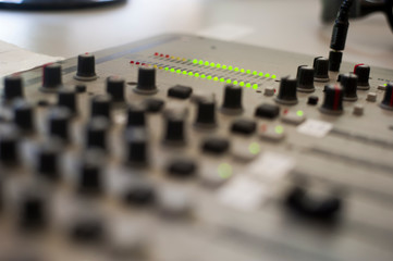 Sound studio in the local radio station