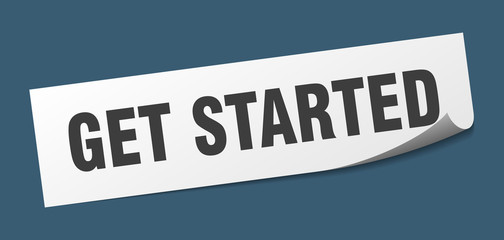 get started sticker. get started square isolated sign. get started