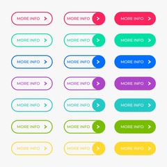 Fototapeta premium Empty web buttons. Colorful navigation long web button. Vector watercolor shiny to action icon set on white background
