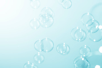 blue soap bubbles background