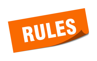 rules sticker. rules square isolated sign. rules