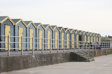 British beach huts. Strandhäuser in England.