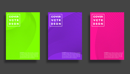 Set of cover templates with lines, minimal design for flyer, poster, brochure, typography or other printing products