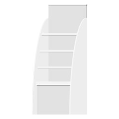 Vector illustration of outdoor promotional acrylic showcase goods display stand.