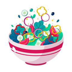 Bowl of vegetable salad. Concept of healthy food.