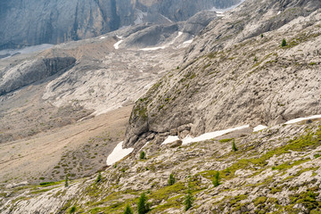 Beautiful nature with rocky mountain in Alps