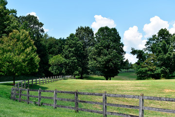 Fototapeta na wymiar Fenced Meadow Landscape