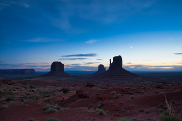 Monument Valley at sunrise, aerial view