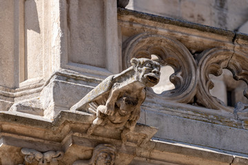 Gargoyles in Gothic cathedral following the French style
