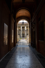 Verona, durchgang, Zaun, Antik, Alt, Dunkel, Hintergrund, Italien
