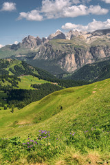 Fototapeta na wymiar Scenery landscape with green mountain under sky