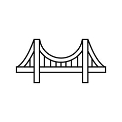 Bridge simple icon outline silhouette isolated on white background. Ground transportation. Vector illustration