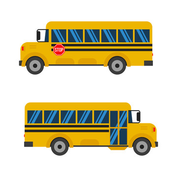 School bus. Flat design. Vector.