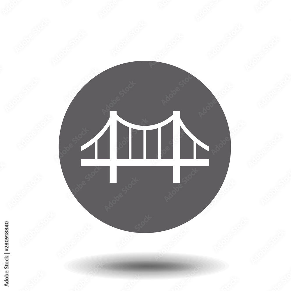 Poster bridge icon vector. building symbol. architecture pictogram, flat vector sign. simple vector illustr