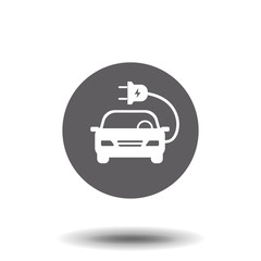 Electric auto icon. Flat design. Simple vector illustration for graphic and web design.