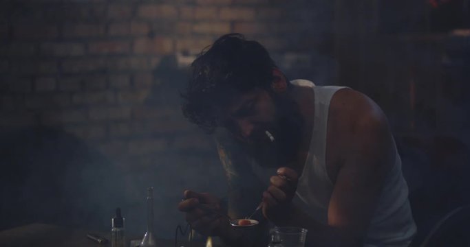 Young man overdosing drug