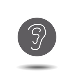 Ear icon on white background. Vector illustration.