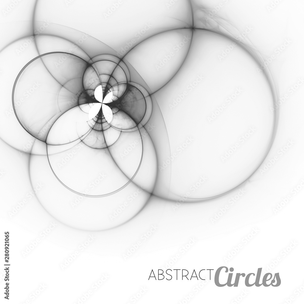 Leinwandbilder abstract fractal intersecting circles. minimal raster graphics