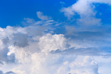 Naklejka na ściany i meble Background with white clouds on blue sky