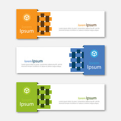 Set of abstract design banner template.