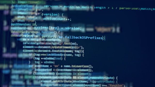 Blue monitor with a code.