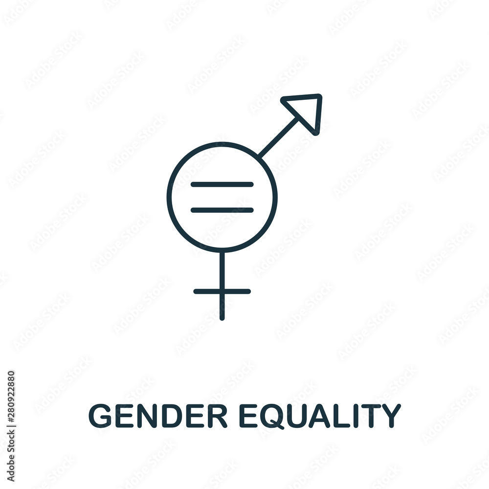Aufkleber gender equality outline icon. thin line style from community icons collection. pixel perfect simple 