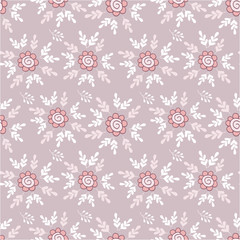 Fototapeta na wymiar Elegant seamless pattern with flowers in pink and white.
