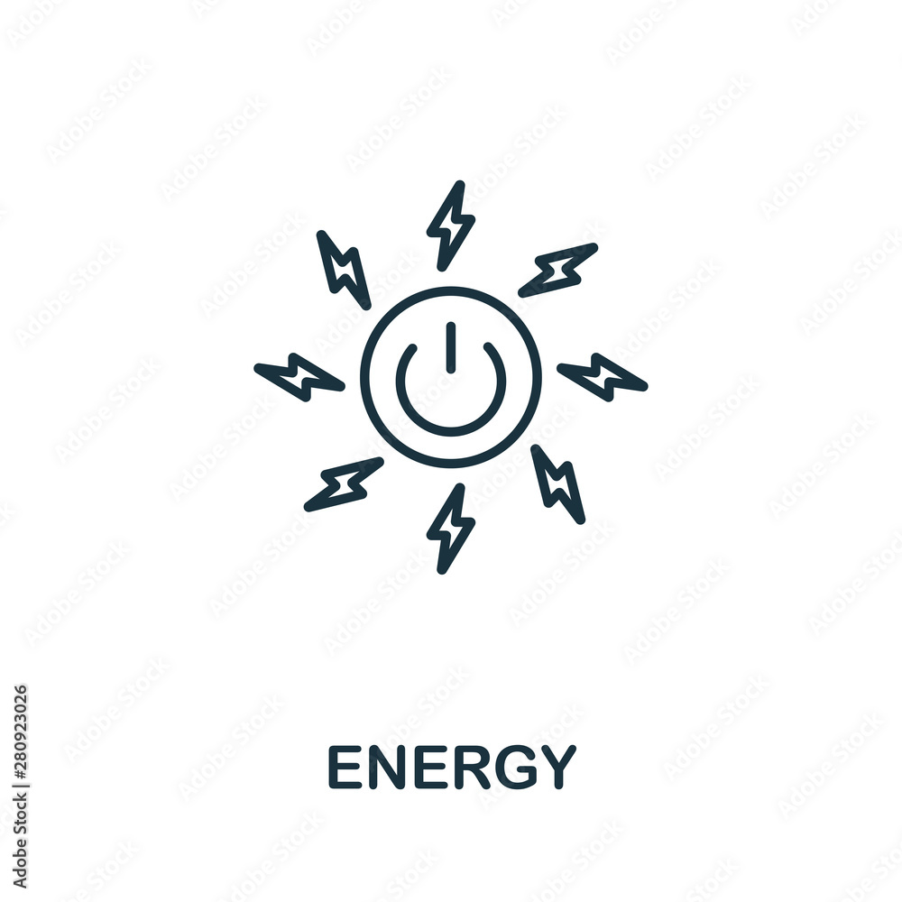 Poster energy outline icon. thin line style from community icons collection. pixel perfect simple element e