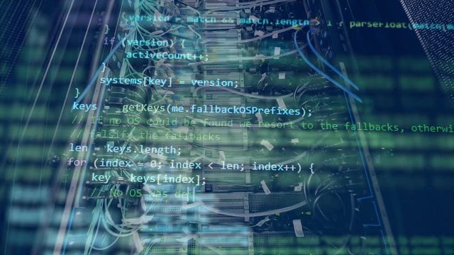 Programmed code on a computer monitor.