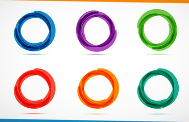 Set of color circles. Vector illustration.