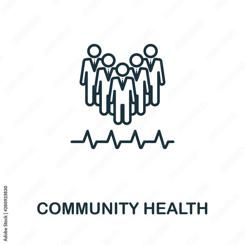 Aufkleber community health outline icon. thin line style from icons collection. pixel perfect simple element c