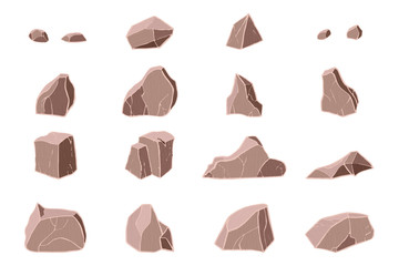 3D realistic stone set.