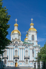 Fototapeta na wymiar Nicholas naval Cathedral. Saint Petersburg