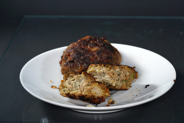 Delicious meatballs fried crispy brown and served hot